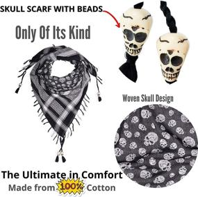 img 2 attached to 🖤 Stylish Black and White Skull Scarf for Women: Unleash Your Edgy Side!