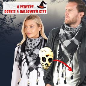 img 3 attached to 🖤 Stylish Black and White Skull Scarf for Women: Unleash Your Edgy Side!