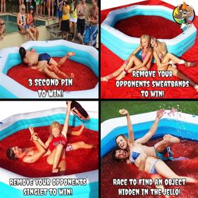 img 2 attached to 🔴 Ultimate Bulk RED Jello Wrestling Kit: Crystal Mix for 100Gal (380L) Fun! Perfect for Pool Parties, Obstacle Runs, Tug of War & More!