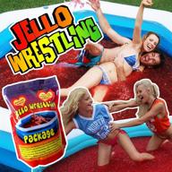 🔴 ultimate bulk red jello wrestling kit: crystal mix for 100gal (380l) fun! perfect for pool parties, obstacle runs, tug of war & more! logo