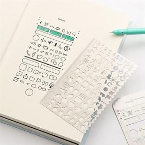 img 3 attached to 📏 Metal Templates Ruler: Enhance Your Journaling, Scrapbooking, and Art Projects with JoyTong Bullet Journal Planner Stencil