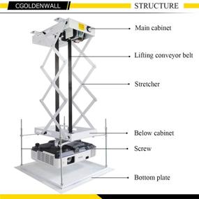 img 3 attached to 📽️ CGOLDENWALL Ультратонкий электрический подъемник для проектора 11,8 дюймов / 30 см с пультом дистанционного управления - Скрытый моторизованный кронштейн для домашнего кинотеатра, церкви, школы - Расстояние перемещения: 27,6 дюймов / 70 см.