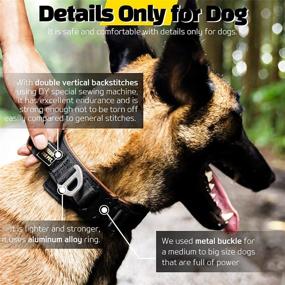 img 1 attached to 🐶 The Comfort Collar: Premium Cowhide Padded Dog Collar with Reflective Velcro Patch, Easy Control Handle - Suitable for All Breeds (S,M,L)