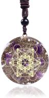 🌌 enhance your cosmic energy with the metatron cube resin pendant - adjustable 26.38" orgonite necklace logo