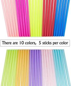 img 3 attached to 🥤 50 Pack of Unbreakable Reusable Plastic Drinking Straws with 2 Cleaning Brushes - BPA Free, Eco-Friendly (10.5 Inch) - Multicolor