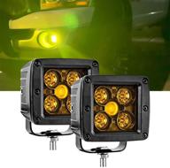 samman 50w yellow light pods fog light spot led light pods waterproof working lights for off road truck jeep atv utv suv boat marine 2pcs logo