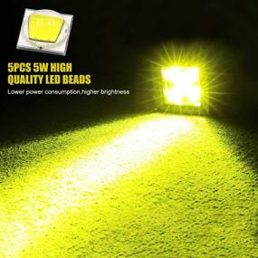 img 2 attached to Samman 50W Yellow Light Pods Противотуманные фары Spot LED Light Pods Водонепроницаемые рабочие фары для внедорожных грузовиков Jeep ATV UTV SUV Лодка Marine 2PCS