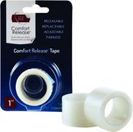 🩹 gentle and pain-free removal medical tape for sensitive skin: comfort release, 1" x 4 yd (pack of 2) логотип