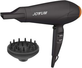 img 2 attached to 💇 JOYYUM 1875W Salon Performance Hair Dryer with AC Motor, Ionic Technology, 3 Heat Settings, 2 Speeds, Cool Shot Button, Concentrator, Diffuser - Black/Gold