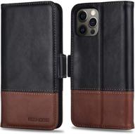 📱 kezihome wallet case for iphone 12 pro max | genuine leather [rfid blocking] cover with credit card slots | flip folio magnetic stand phone case | compatible with iphone 12 pro max 5g (6.7 inch) | black/brown color option logo