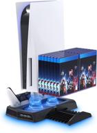 🎮 yuanhot vertical cooling stand for ps5 console - black | controller charger ports and retractable game storage included логотип