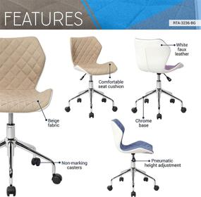 img 2 attached to Enhance Comfort and Productivity with Techni Mobili Modern Height Adjustable Office Task Chair in Beige