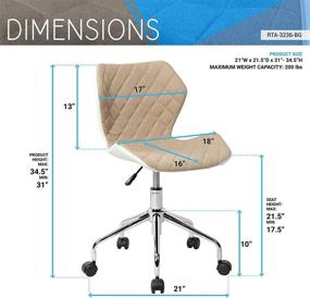 img 1 attached to Enhance Comfort and Productivity with Techni Mobili Modern Height Adjustable Office Task Chair in Beige