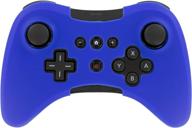 optimized full body protection soft silicone rubber case skin for wii u pro controller - dark blue logo