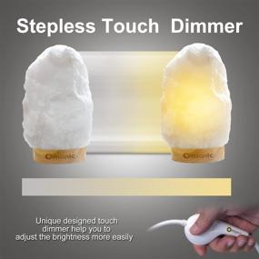 img 3 attached to 🔮 Pearl White Himalayan Salt Lamp Night Light Crystal - Hand Carved Hymalain Rock Table Lamps with Dimmable Touch Control