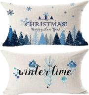 christmas snowflake pillowcase rectangle decorative logo