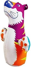 img 3 attached to 🐯 Roar into Fun with the 3D Bop Bag Pink Tiger: A Colorful Inflatable Blow Up Punching Bag Toy