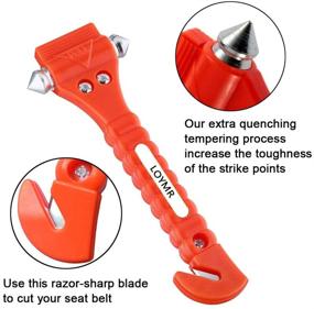 img 3 attached to 🔨 LOYMR Car Safety Hammer: 2-in-1 Window Breaker & Seatbelt Cutter for Auto Rescue