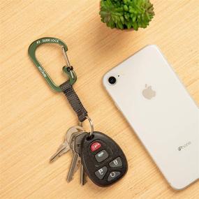 img 1 attached to 🔒 Secure Your Keys On-the-Go: Nite Ize CSLAW3-08-R6 Locking Carabiner Keychain with Webbing in Olive