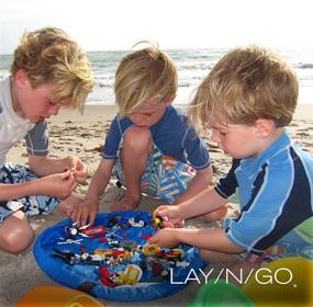 img 3 attached to 🧸 Lay-n-Go Мат и мешок для строительных блоков - Игровой коврик, хранилище игрушек, мешок для младенцев и малышей - Контейнер для строительных блоков, мешок для хранения игрушек на коврике