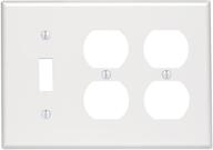 🔌 leviton 88047 3-gang 1-toggle 2-duplex device combination wallplate - standard size, white - efficient mounting design logo