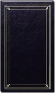 📷 pioneer photo albums 204-pocket post bound slim line leatherette cover photo album - black, for 4 by 6-inch prints logo