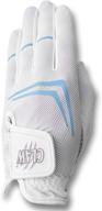 white breathable golf glove for women - superior fit, long lasting by caddydaddy logo