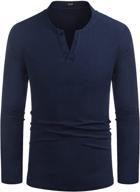 coofandy henley sleeve shirts pullover men's clothing logo