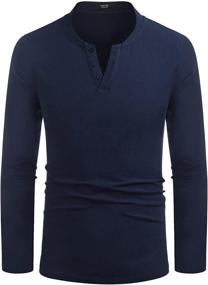 img 4 attached to COOFANDY Henley Sleeve Shirts Pullover Men's Clothing