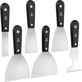 img 4 attached to 🔧 GUYUE Best Putty Knives Stainless Steel 6-in-1 Scraper Tool Set for Home Repairs, Painting, and Crown Molding