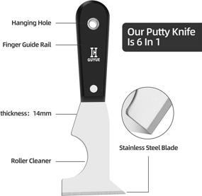 img 1 attached to 🔧 GUYUE Best Putty Knives Stainless Steel 6-in-1 Scraper Tool Set for Home Repairs, Painting, and Crown Molding