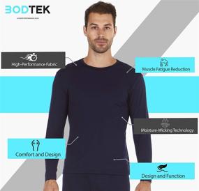 img 3 attached to 👕 Bodtek Men's Premium Fleece Lined Long Sleeve Thermal Underwear Shirt: Baselayer Top