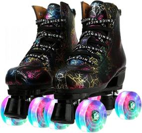 img 4 attached to 🛼 Stylish Women Roller Skates with Light-Up Wheels & Shoe Bag - Perfect for Adults, Men, & Women!