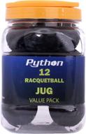 python black racquetballs: long-lasting value pack of 12 balls for high-intensity rally play! logo