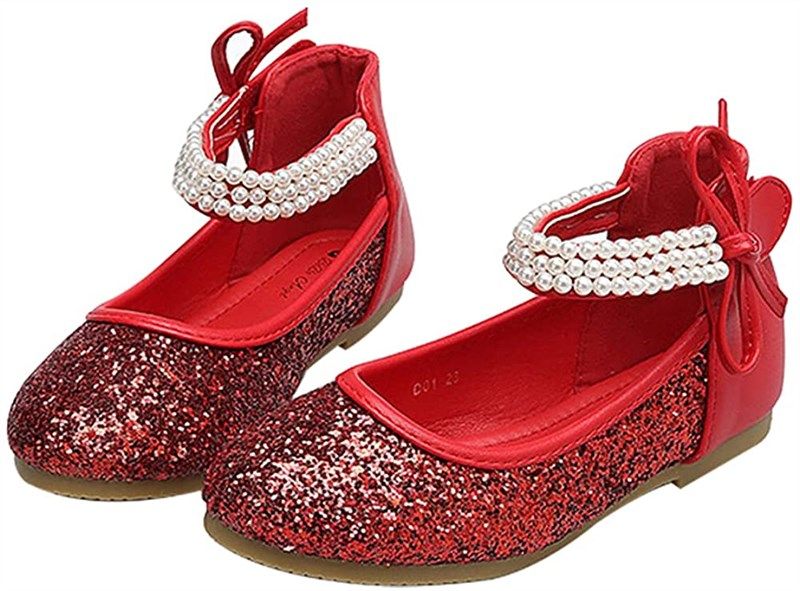 yiblbox glitter ballerina princess wedding girls' shoes in flats 标志