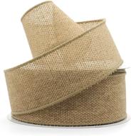premium burlap wired ribbon by ct craft llc: ideal for home décor, gift wrapping, and diy crafts - 2.5inch x 20 yards, natural logo