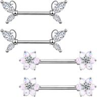 charm online butterfly barbell piercing logo