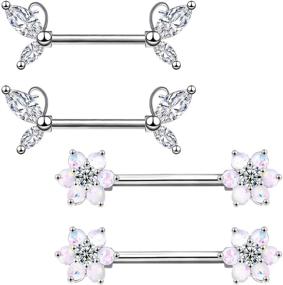 img 4 attached to CHARM ONLINE Butterfly Barbell Piercing