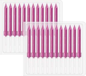img 4 attached to Birthday Cake Candles 24 Pieces Party Candles Suit For Most Occasions (Purple Gold