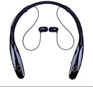 enhanced v4.2 noise cancelling bluetooth headphones - 20-hour working time, wireless magnetic neckband earphones for truck drivers with built-in mic logo