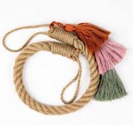 v jane design natural jute rope door stopper - neutral nursery door silencer with tassel - stylish and safe baby room doorstop логотип