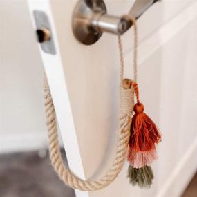 img 3 attached to V Jane Design Natural Jute Rope Door Stopper - Neutral Nursery Door Silencer with Tassel - Stylish and Safe Baby Room Doorstop