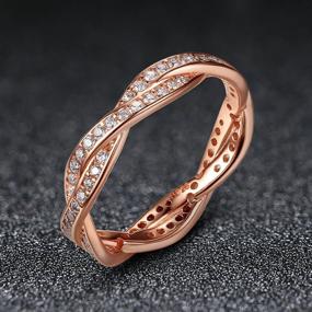 img 3 attached to Обручальные обручальные кольца для нее - Presentski розовое золото-покрытые 925 стерлинговое серебро с кубическим цирконием, обручальные кольца.