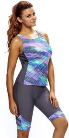 img 2 attached to ENLACHIC Printed Racerback Tankini Swimsuits