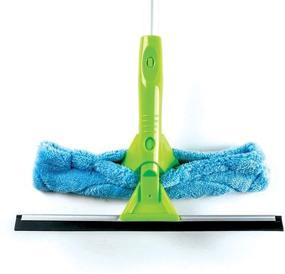 img 2 attached to Telescoping Window Cleaning Kit: Super Squeegee + 3 Section Aluminum Extension Pole, Lightweight All-in-One 5 Piece Set - Microfiber Glass Washer Brush x2, Soft Rubber Strip x2 - Ideal for Windows