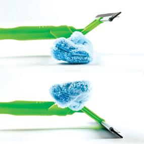 img 1 attached to Telescoping Window Cleaning Kit: Super Squeegee + 3 Section Aluminum Extension Pole, Lightweight All-in-One 5 Piece Set - Microfiber Glass Washer Brush x2, Soft Rubber Strip x2 - Ideal for Windows