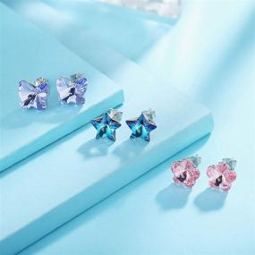 img 1 attached to HERAYLI Sterling Butterfly Earrings SWAROVSKI