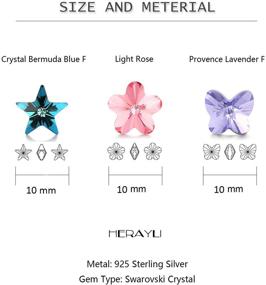 img 3 attached to HERAYLI Sterling Butterfly Earrings SWAROVSKI