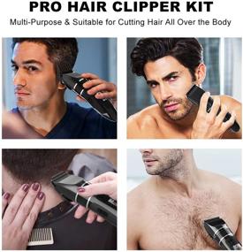 img 3 attached to 💇 Ultimate Professional Hair Clippers - Rechargeable Trimmer Kit with Titanium & Ceramic Blades, Waterproof & Cordless Design, 2-Speed Adjustable, Barber Cape, and Travel Bag