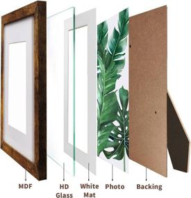 img 1 attached to 🖼️ Set of 6 Brown 8x10 Picture Frames - Display 5x7 Photos with or without Mat